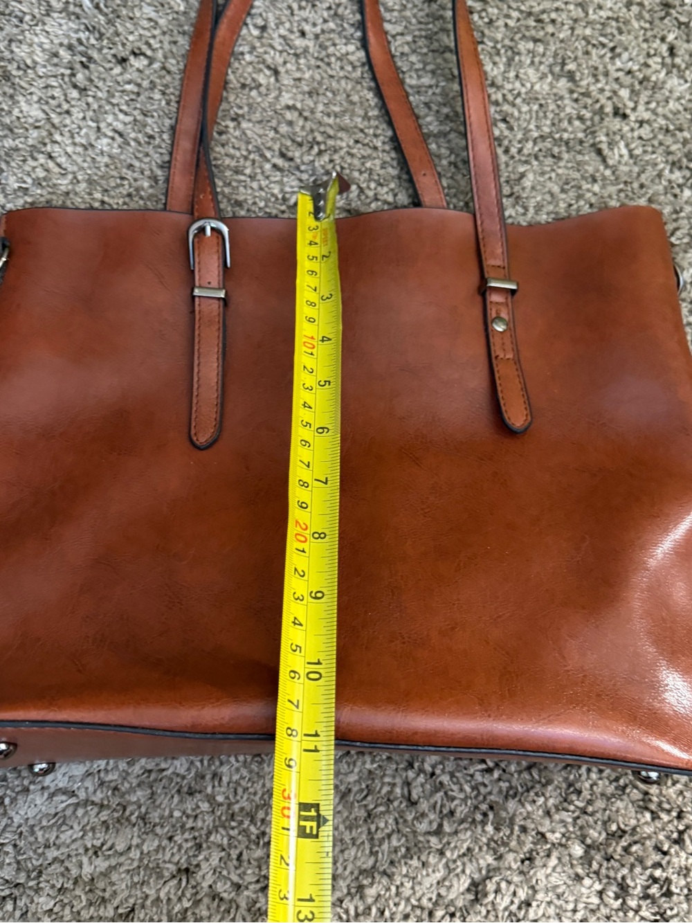 Classic Brown Leather Tote Bag for Women! NWOT! - Picture 3 of 7